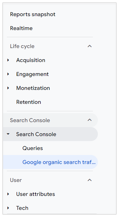 CTR Google Analytics 4 Navigation